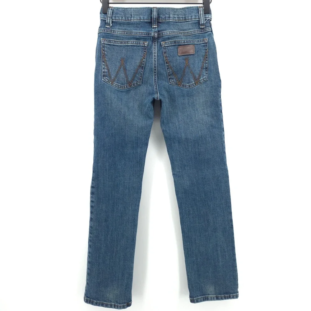 Wrangler Boys Jeans Retro Slim Straight 11 Regular Blue Denim Western Cowboy